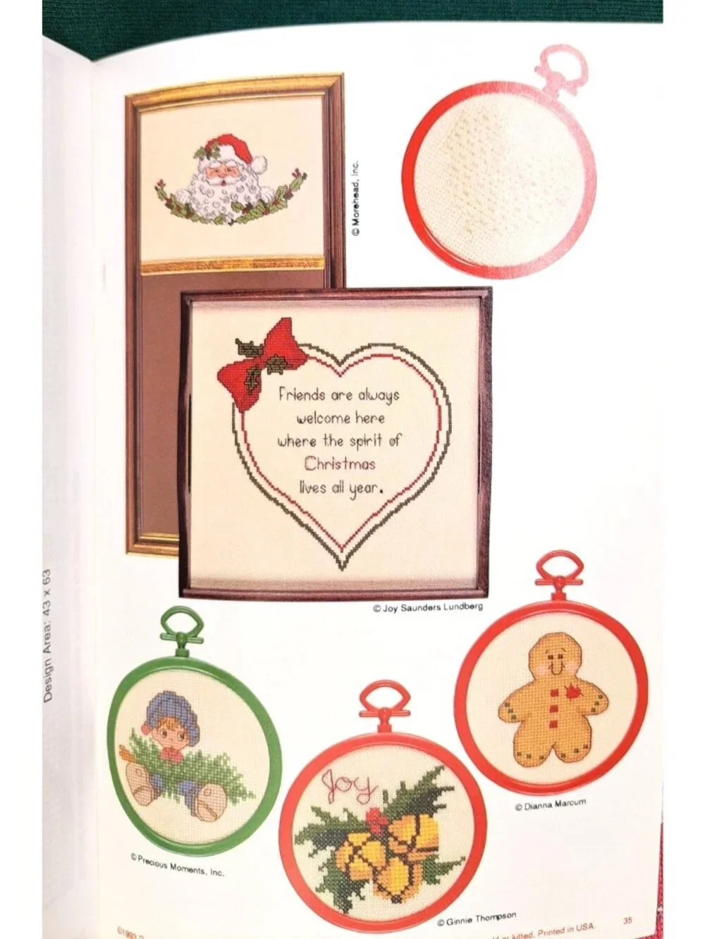 Vintage Christmas Cross-Stitch Pattern Book Gloria Pat Lot Of 2 Precious Moments